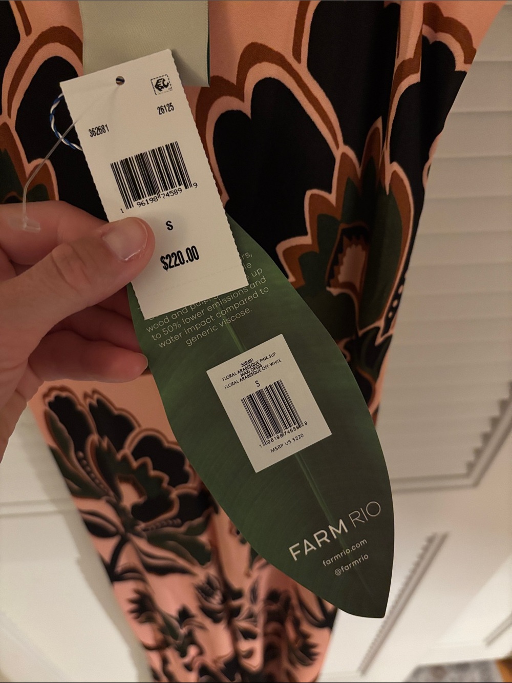 NWT Farm Rio Pink Floral Arabesque Maxi Dress - Picture 2 of 4